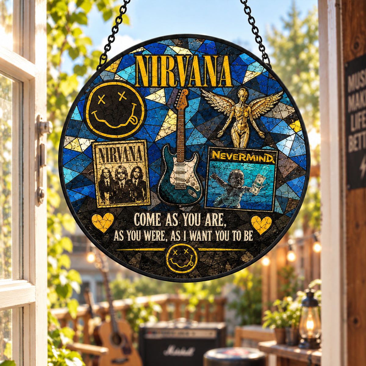 Nirvana Come As You Are Stained Glass Suncatcher