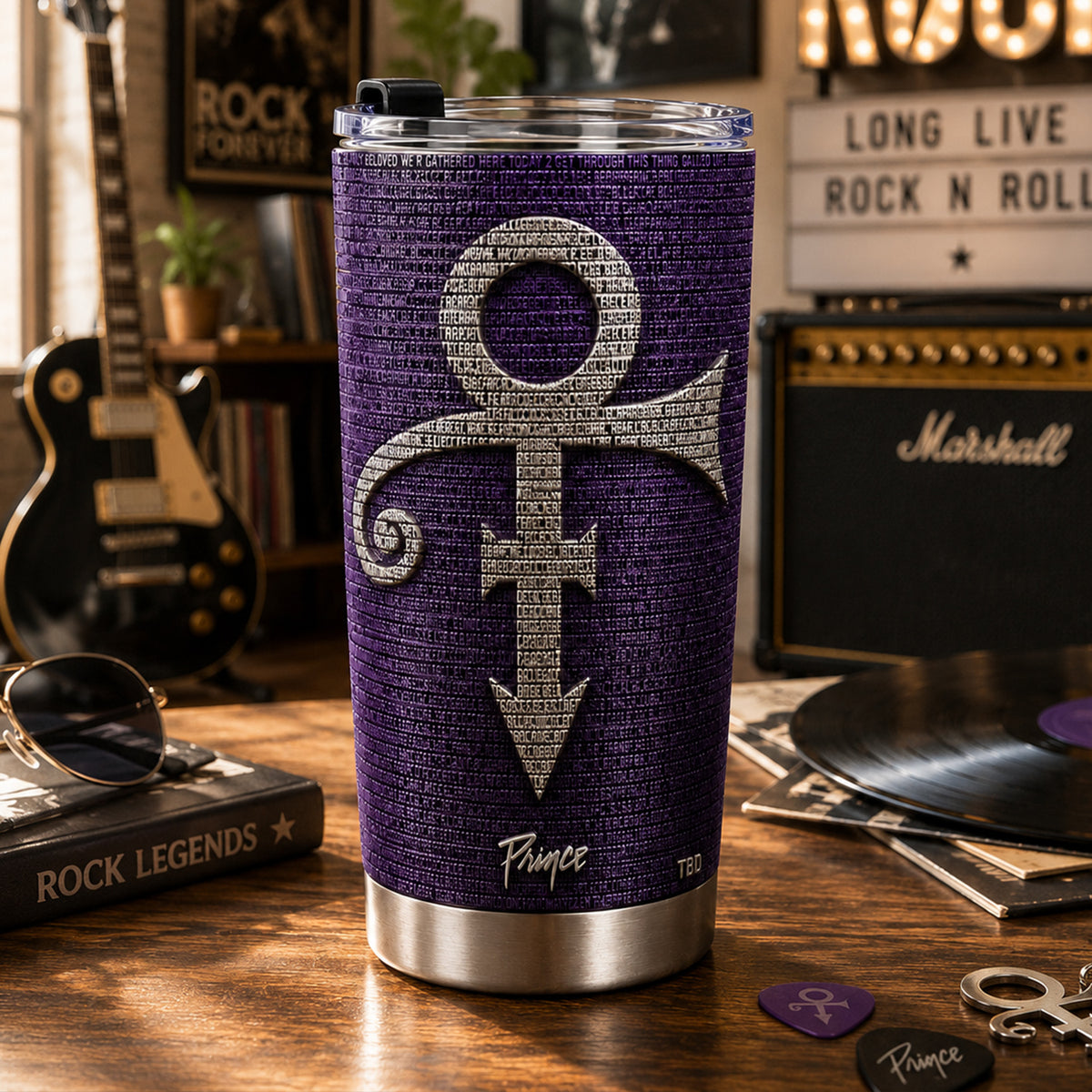 Prince Love Symbol Purple Rain Tumbler – Rock Music Legend Tumbler