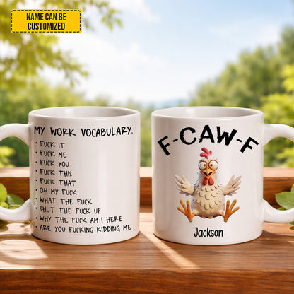 Personalized F-Caw-F Funny Chicken Mug