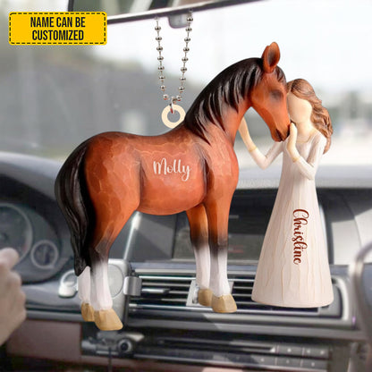 Personalized Horse Girl Car Hanging Ornament
