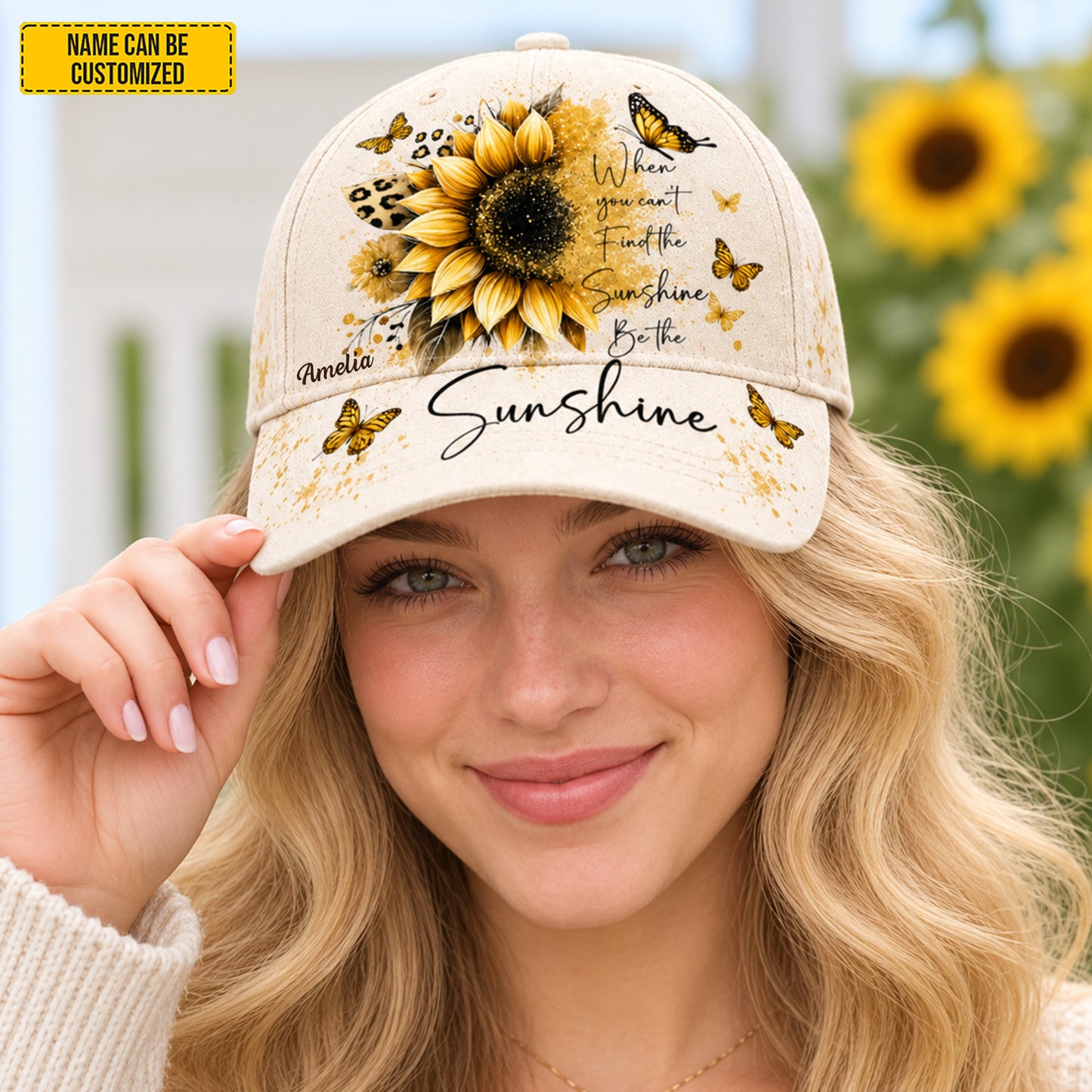 Be The Sunshine - Personalized Sunflower Classic Cap