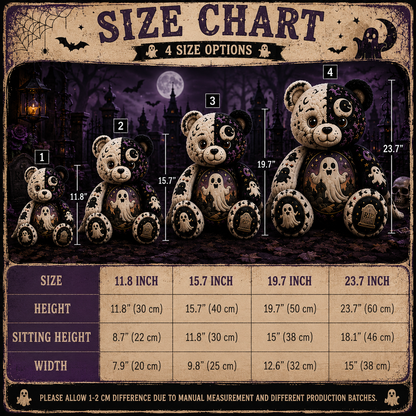 Stay Spooky Ghost Bear Custom Shaped Pillow – Cute Halloween Gift for Ghost & Spooky Season Lovers