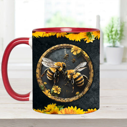 Bee Kind Sunflower Accent Mug