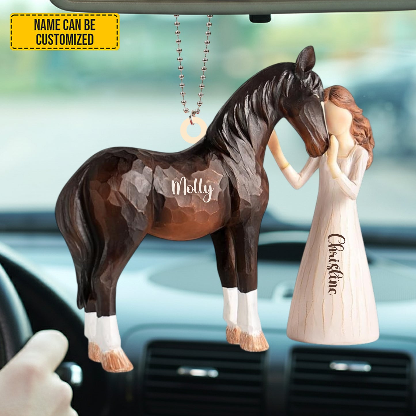 Personalized Horse Girl Car Hanging Ornament