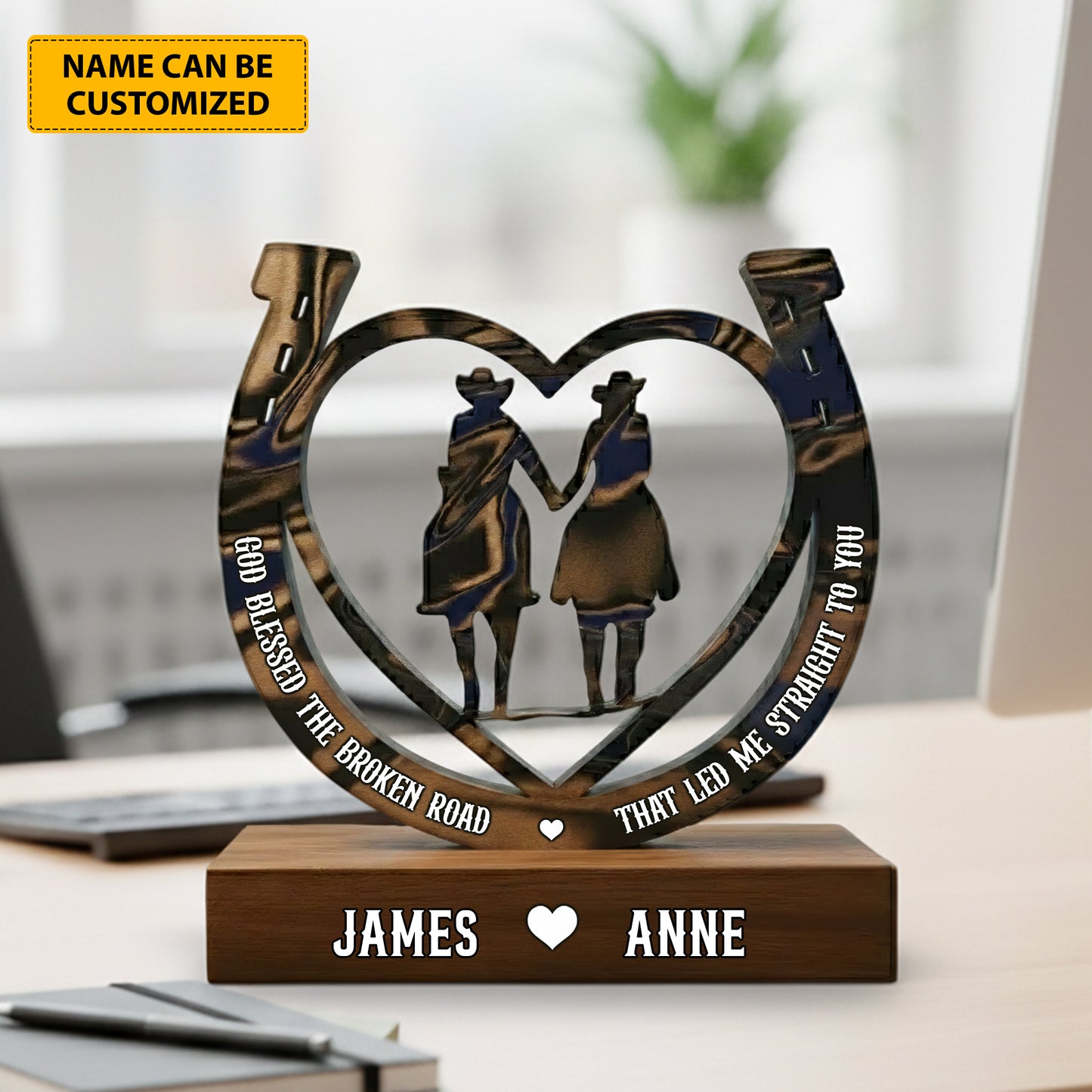 Love Horse - Personalized Horse Couple Acrylic Plaque