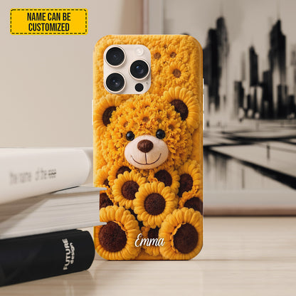 Personalized Sunflower Bear Phone Case