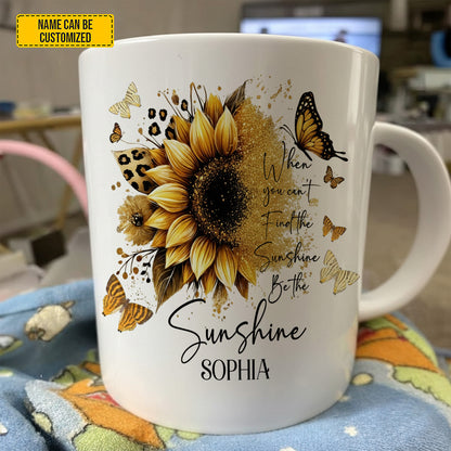 Sunflower Inspirational - Personalized Sunflower White Mug