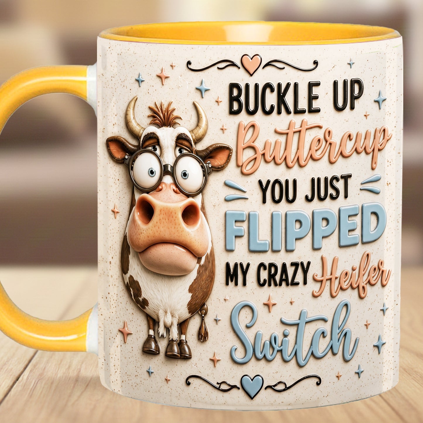 Buckle Up Buttercup - Cow Accent Mug