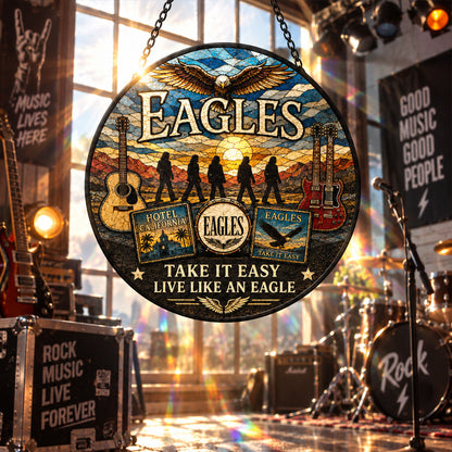 Eagles Take It Easy Stained Glass Suncatcher