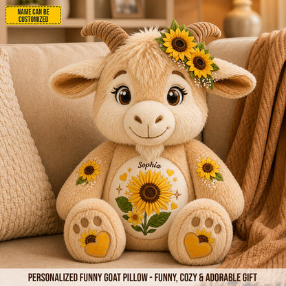 Personalized Cute Goat Custom Shaped Pillow
