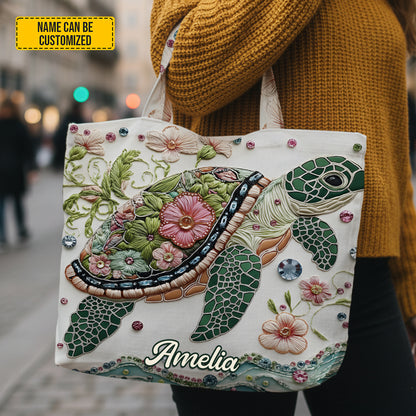 Personalized Sea Turtle Tote Bag