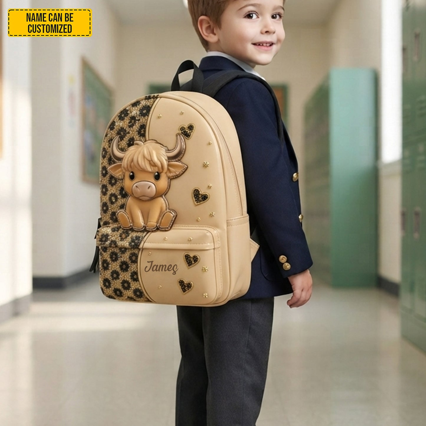 Personalized Highland Cow - Kids Backpack