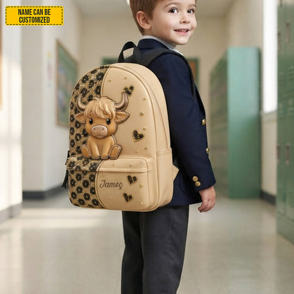 Personalized Highland Cow - Kids Backpack