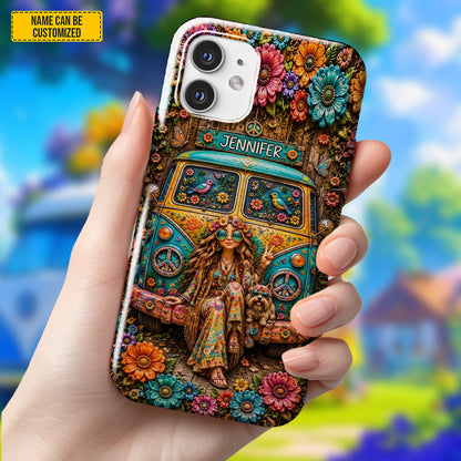 Flower Child Freedom – Personalized Phone Case