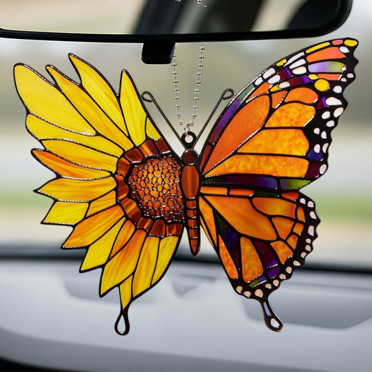 Sunflower Butterfly Car Hanging Ornament