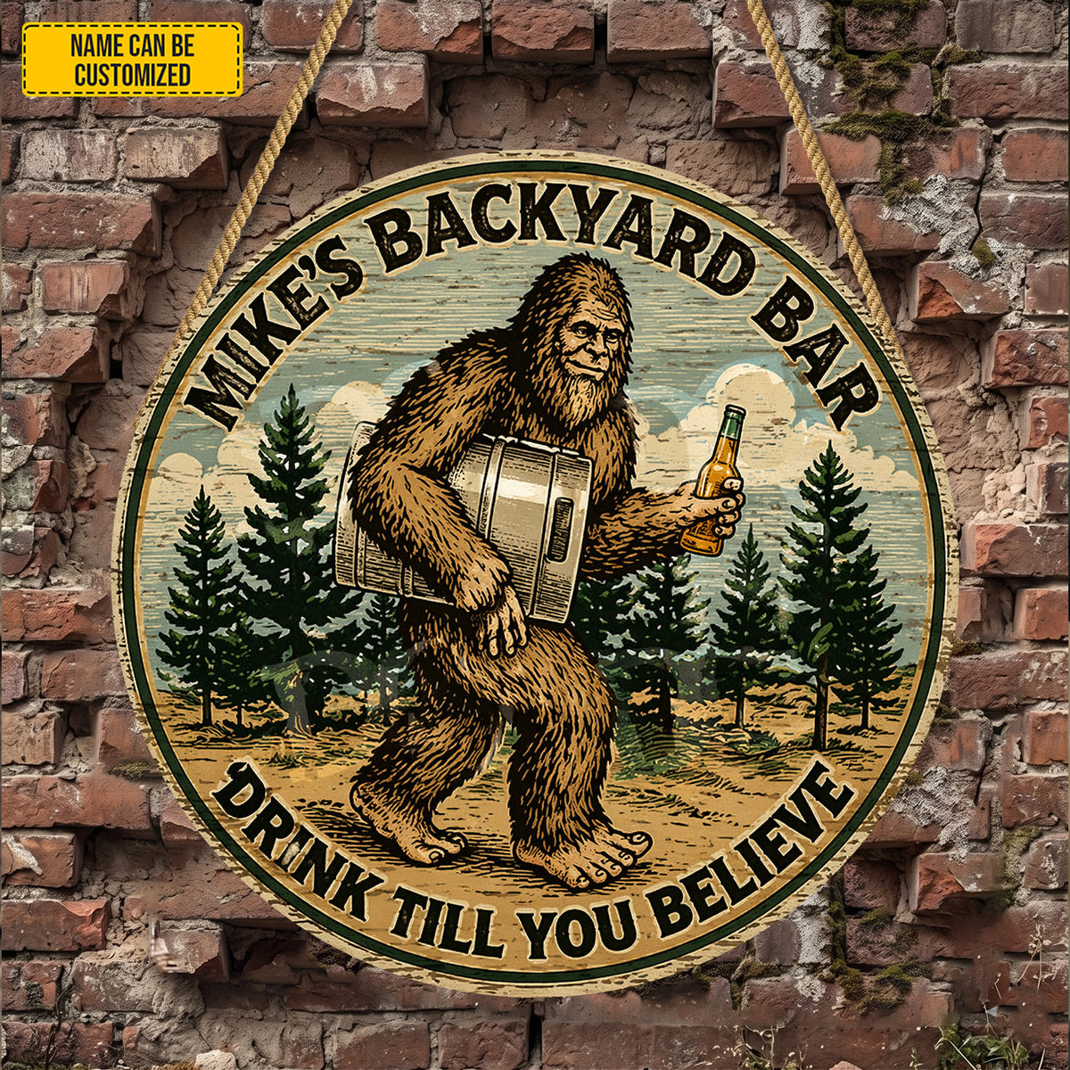 Bigfoot’s Backyard Bar – Personalized Rustic Wooden Sign
