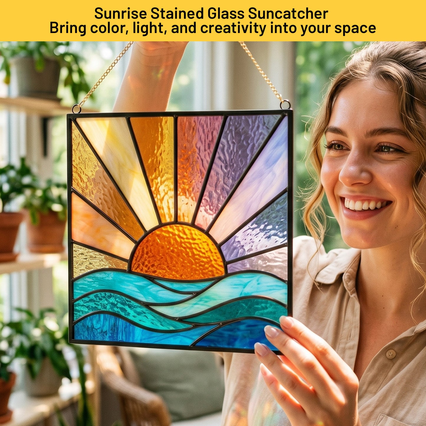 Sunrise Stained Glass Suncatcher