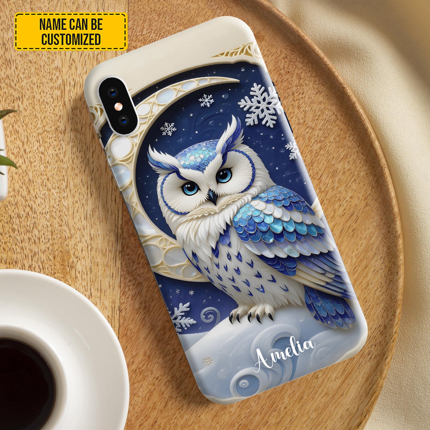 Personalized Winter Owl Phone Case