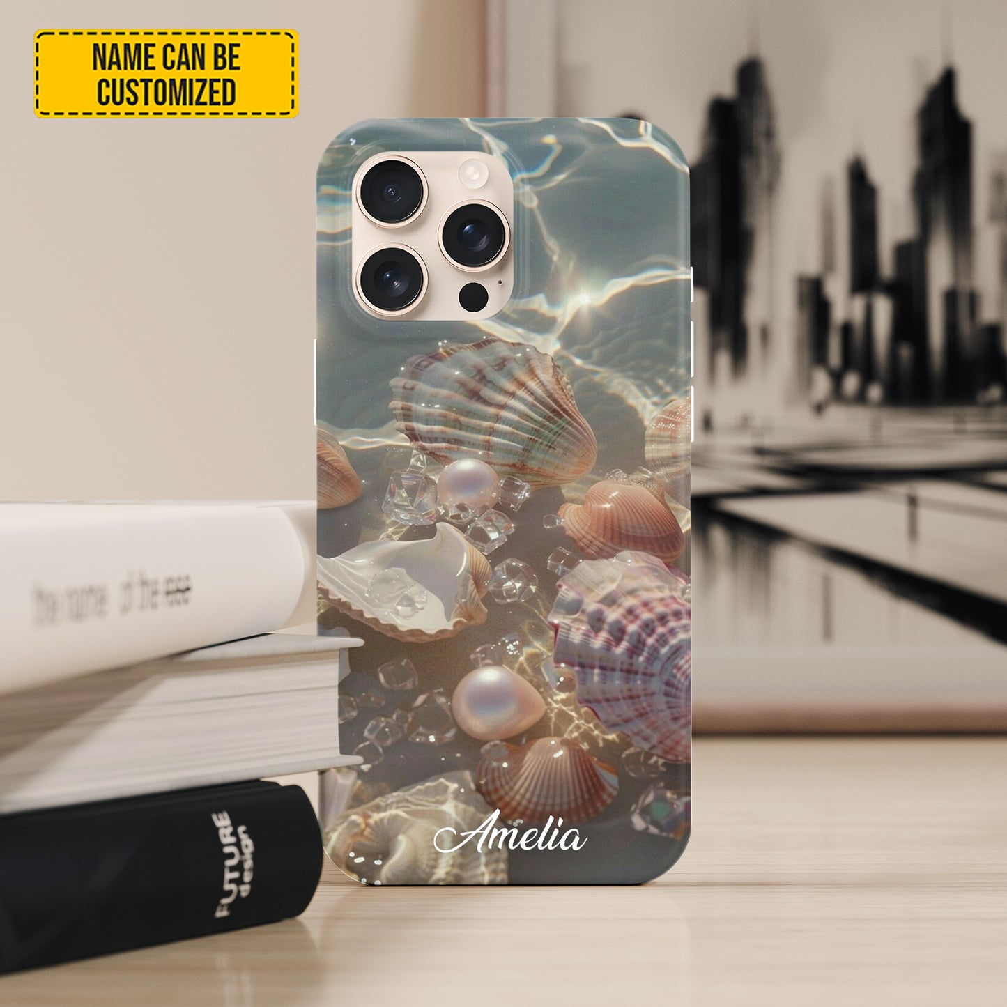 Personalized Seashell With Ocean Phone Case