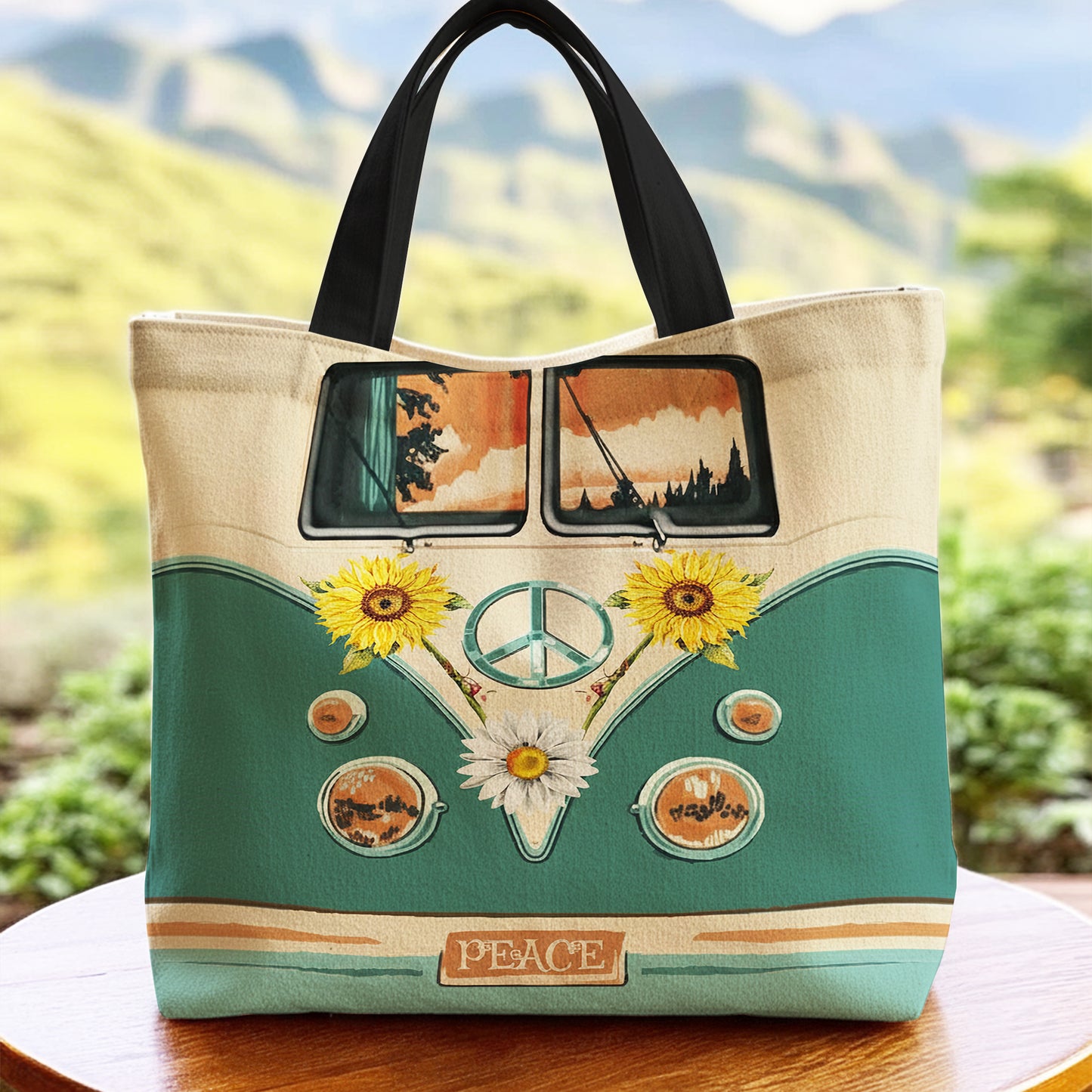 Vintage Hippie Van Tote Bag