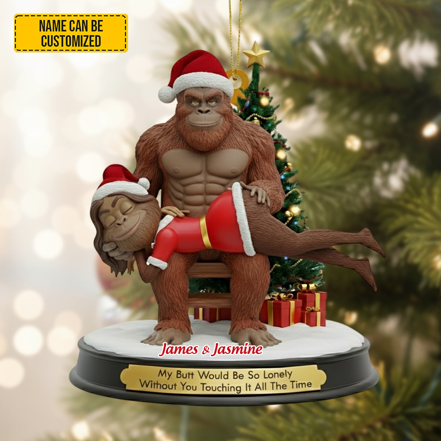 Bigfoot Couple Ornament – Personalized Funny Christmas Gift