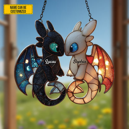 Dragon Couple Acrylic Window - Personalized Couple Acrylic Window