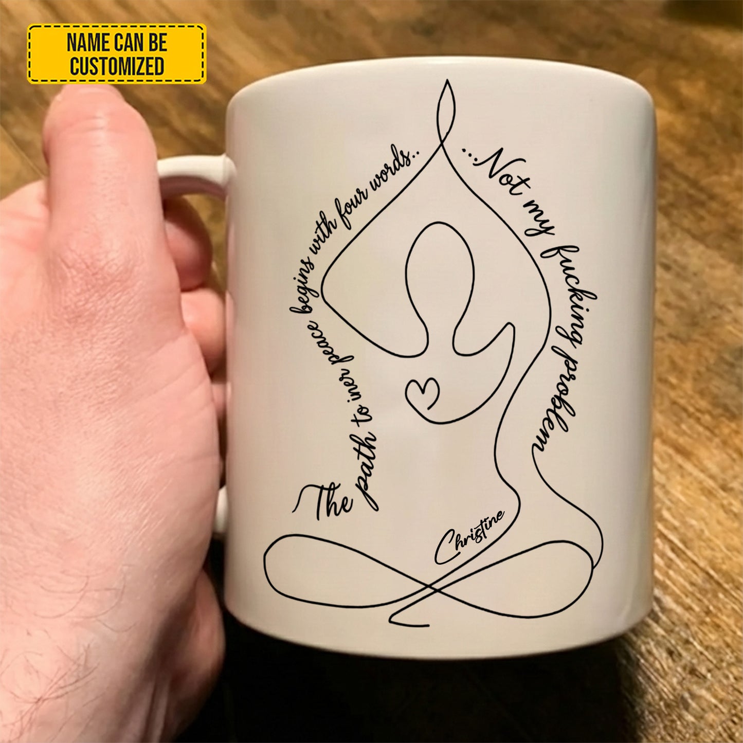 The Path To Inner Peace - Personalized Yoga White Mug