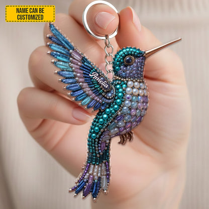 Personalized Hummingbird Keychain