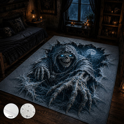 Grim Reaper Skull Halloween Area Rug
