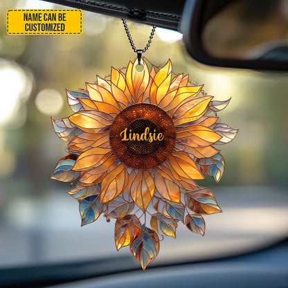 Personalized Sunflower Car Hanging Ornament