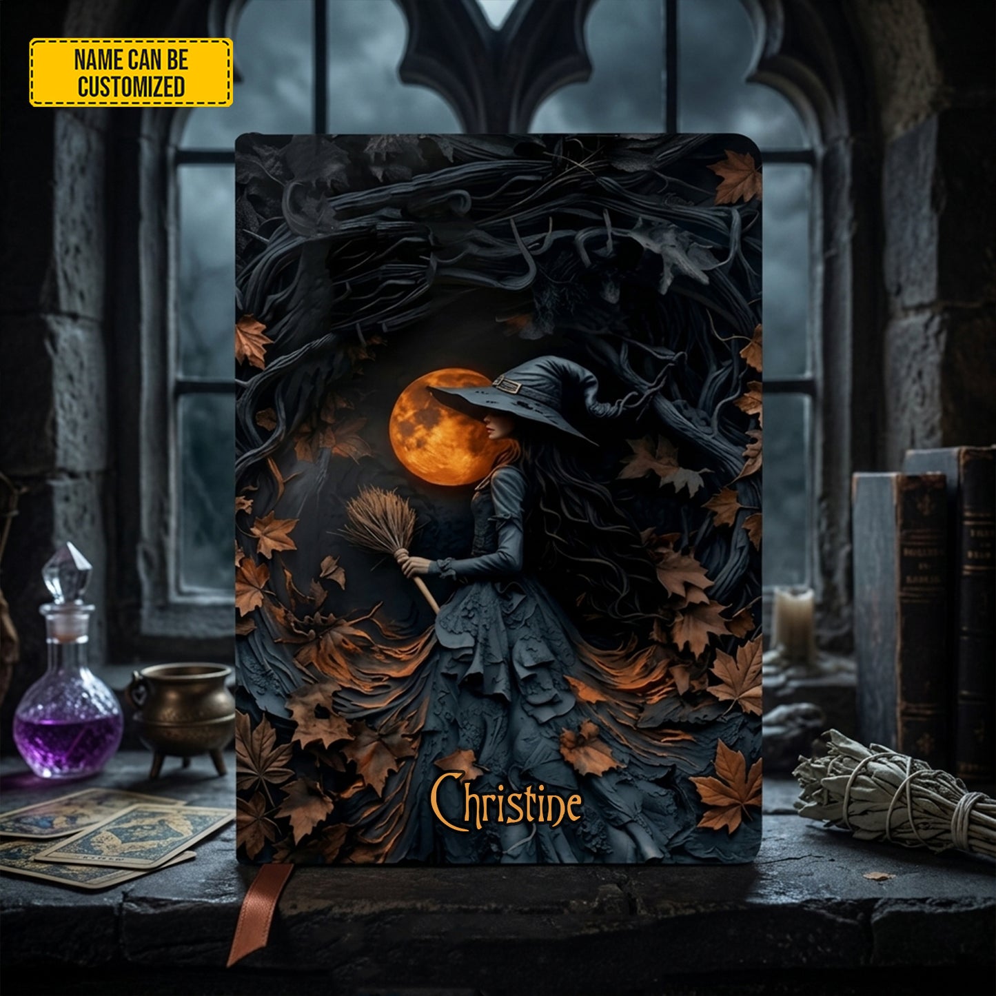 Personalized Beautiful Witch Leather Journal