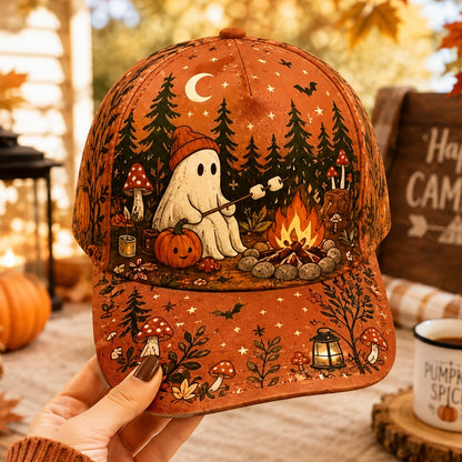 Cozy Ghost Campfire – Halloween Cap