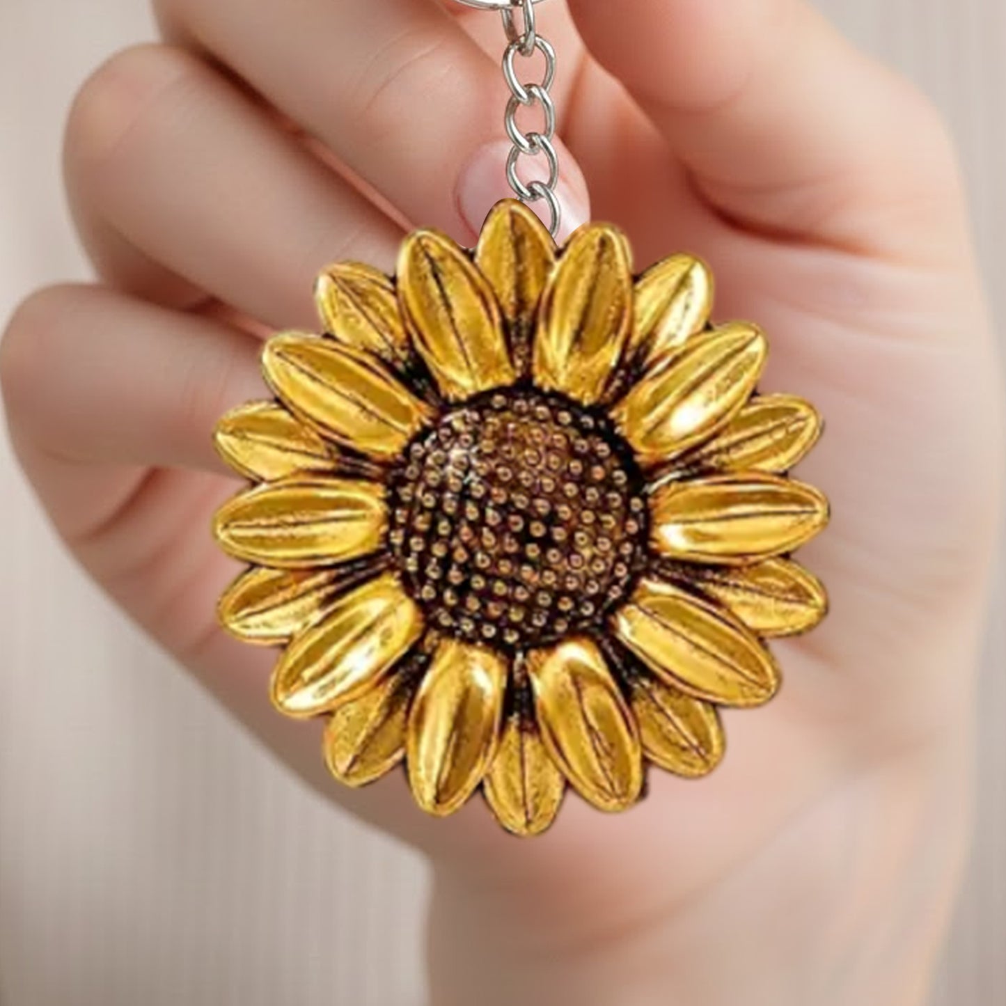 Retro & Fresh Sunflower Keychain