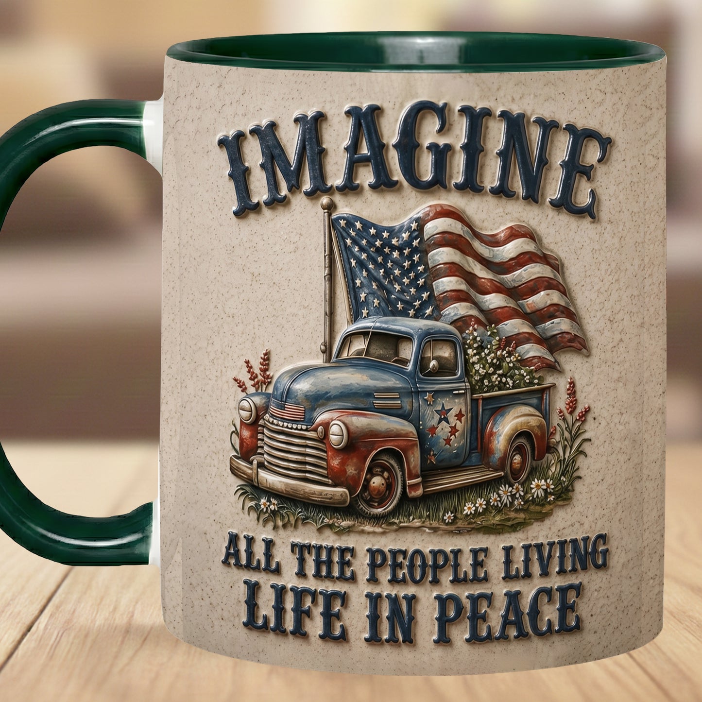 "Imagine" Patriotic Vintage Truck Mug