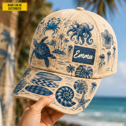 Ocean Animals Tropical Beach Hat Gift – Personalized Classic Cap