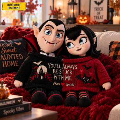 Personalized Spooky Vampire Couple Custom Shape Pillow – Personalized Couple Gift