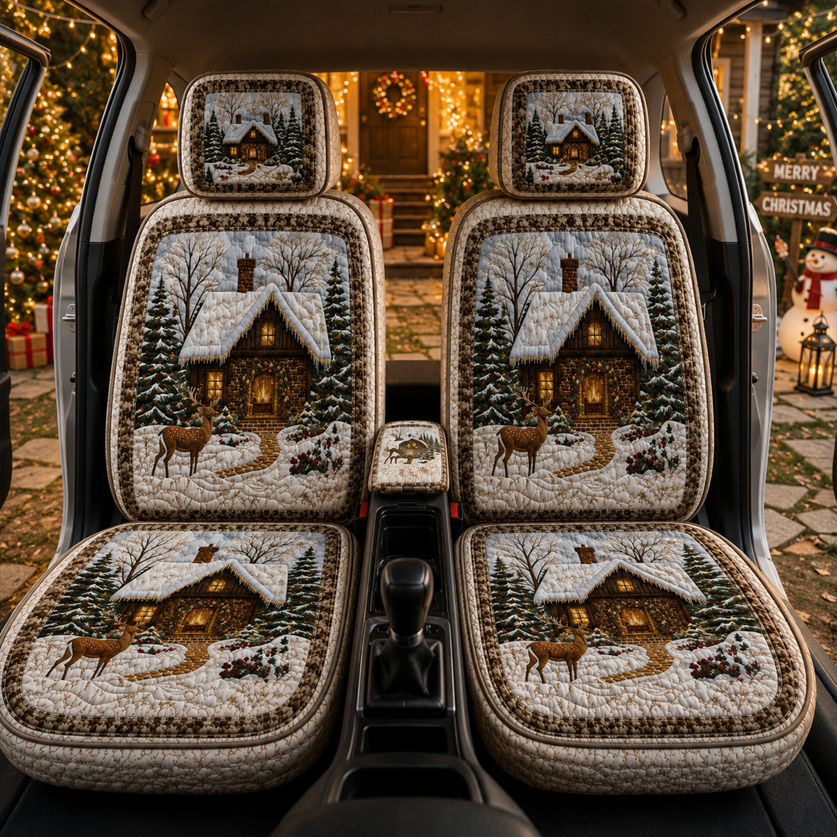 Cozy Christmas Cabin – Winter Wonderland Car Seat Covers