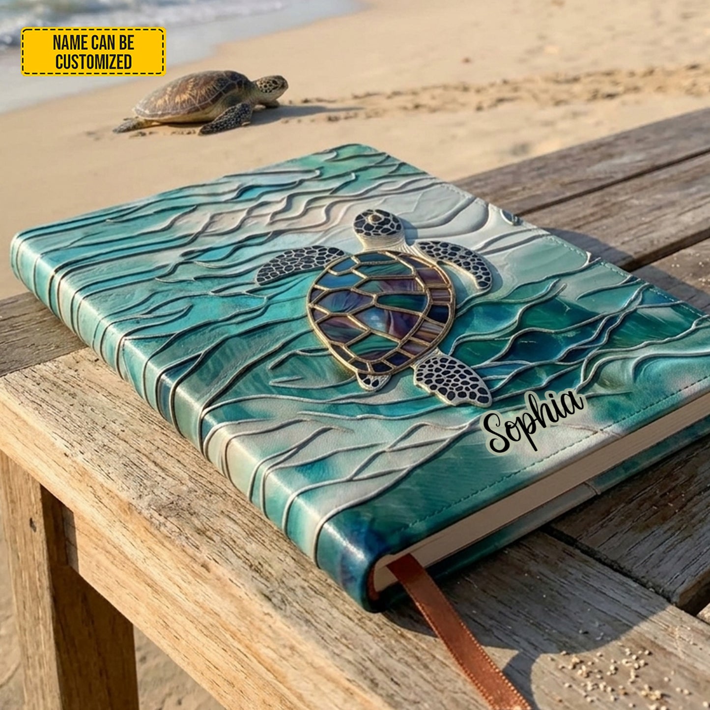 Personalized Sea Turtle Leather Journal