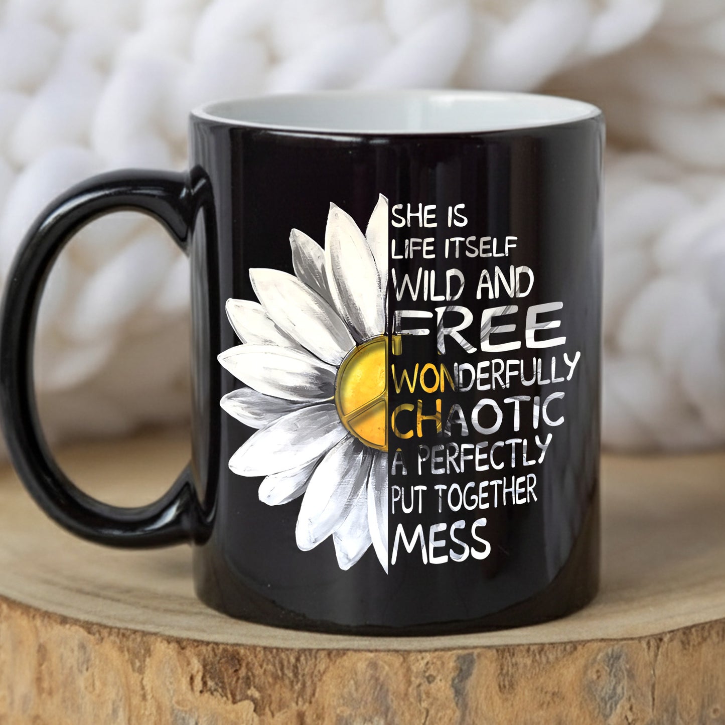 Hippie Daisy - Hippie Black Mug