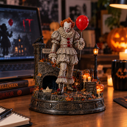 Pennywise Derry IT Horror Wooden Block - Collectible Table Decor