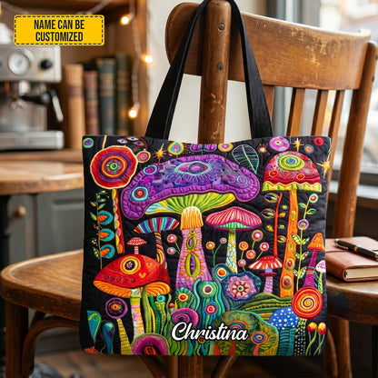 Personalized Psychedelic Mushroom Tote Bag