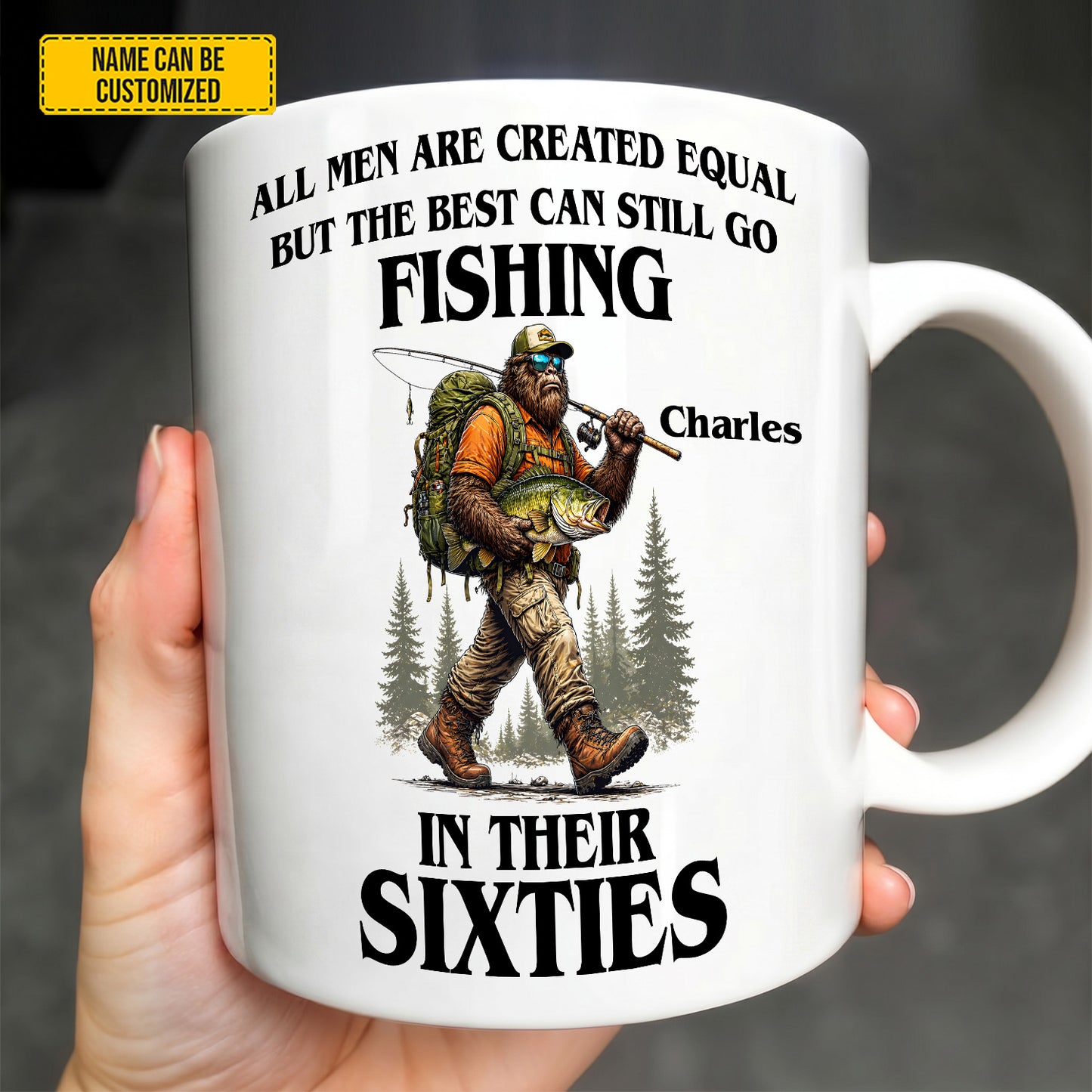 Still Fishing In Their Sixties - Personalized Fishing White Mug