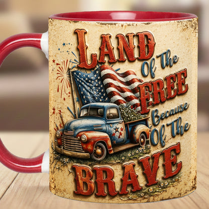 Land Of The Free - Truck Patriotic Accent Mug