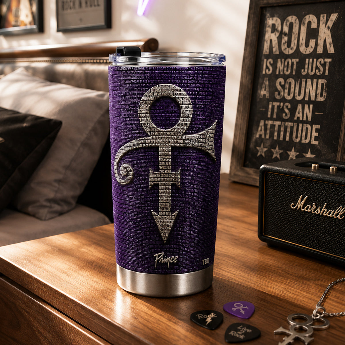 Prince Love Symbol Purple Rain Tumbler – Rock Music Legend Tumbler