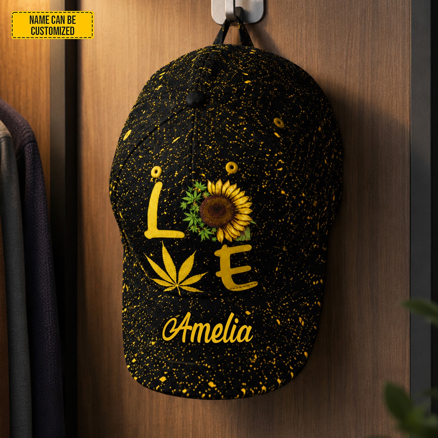 Personalized Sunflower Cannabis Love Vintage Classic Cap