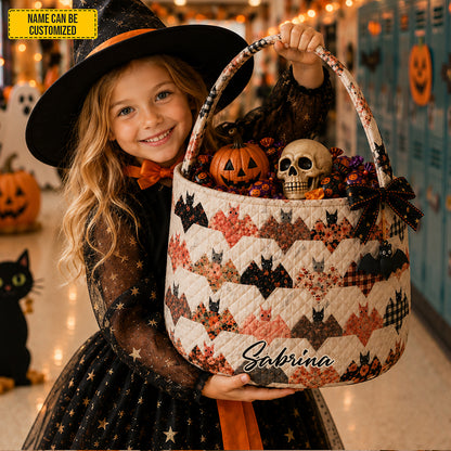 Personalized Halloween Bat Candy Basket