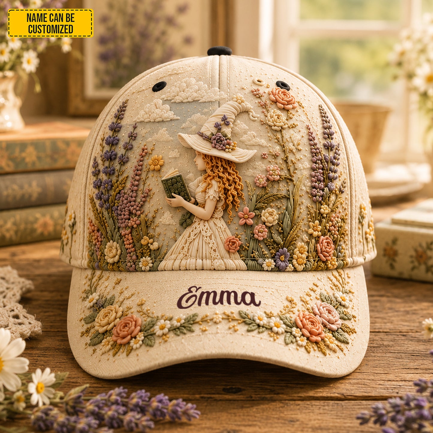 Personalized Floral Enchanted Garden Witch Classic Cap