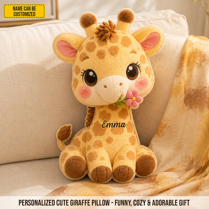 Personalized Giraffe Custom Shape Pillow