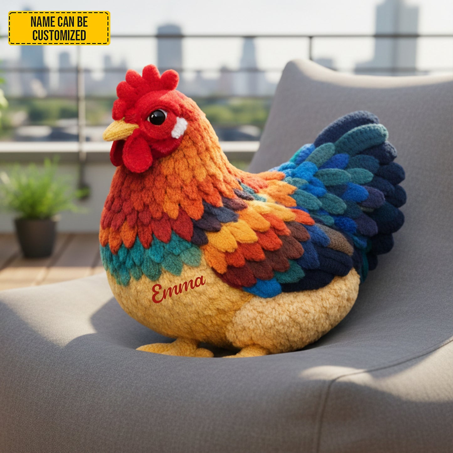 Personalized Cozy Chicken Farmhouse Shaped Pillow