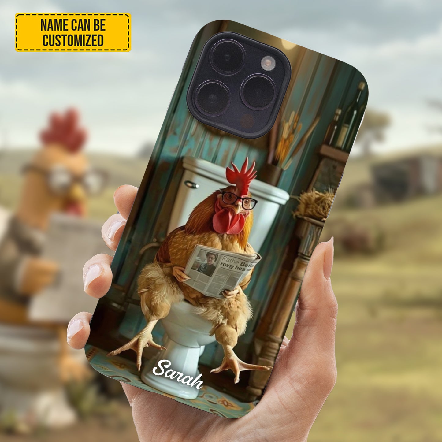 Personalized Funny Reading Chicken Phone Case